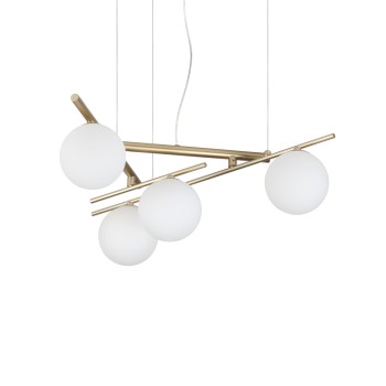 Lustra ATLAS auriu Ideal Lux 365107, D62 cm, 4xG9