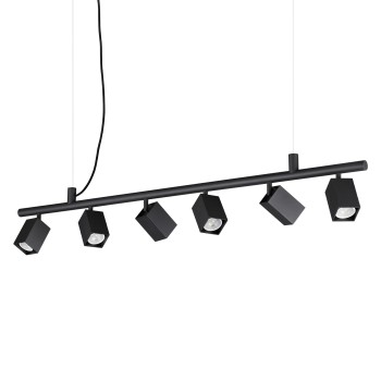 Lustra DYNAMITE negru Ideal Lux 371412, L115.5 cm, 6xGU10