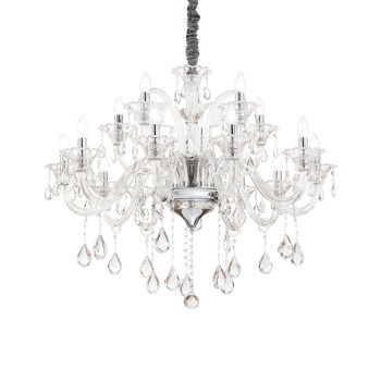 Candelabru COLOSSAL transparent Ideal Lux 114170, D95 cm, 15xE14