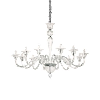 Candelabru BRIGITTA transparent Ideal Lux 199375, D120 cm, 12xE14