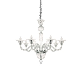 Candelabru BRIGITTA transparent Ideal Lux 199382, D89 cm, 8xE14