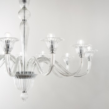 Candelabru BRIGITTA transparent Ideal Lux 199382, D89 cm, 8xE14