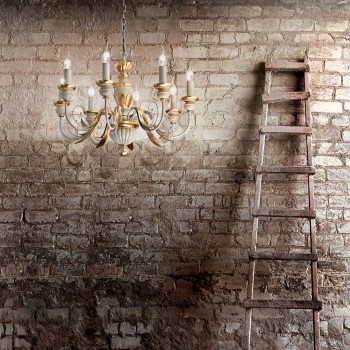 Candelabru FIRENZE auriu Ideal Lux 020822, D55 cm, 5xE14