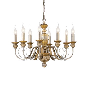 Candelabru FIRENZE auriu Ideal Lux 020839, D64 cm, 8xE14