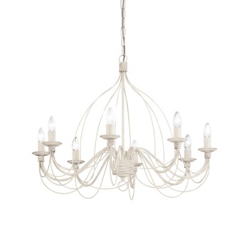 Candelabru CORTE alb Ideal Lux 005898, D80 cm, 8xE14