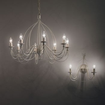 Candelabru CORTE alb Ideal Lux 005898, D80 cm, 8xE14