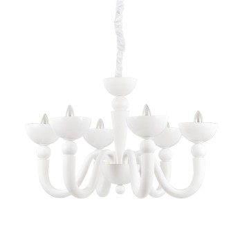 Candelabru BON BON alb Ideal Lux 093994, D80 cm, 6xE14