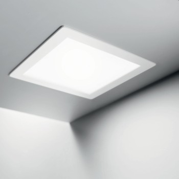 Spot incastrat LED GROOVE alb Ideal Lux 123981, 11.8x11.8 cm, 10.5W