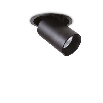 Spot incastrat LED NOVA negru Ideal Lux 248189, D10 cm, 12W