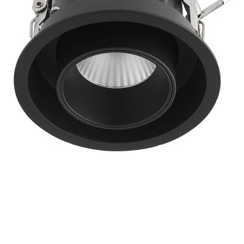 Spot incastrat LED NOVA negru Ideal Lux 248189, D10 cm, 12W