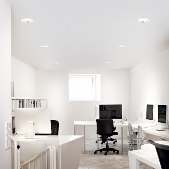 Spot incastrat LED OFF alb Ideal Lux 266497, D11 cm, 15W