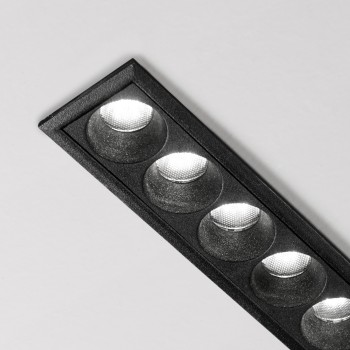 Spot incastrat LED LIKA negru Ideal Lux 305837, 23.6x2.8 cm, 20W