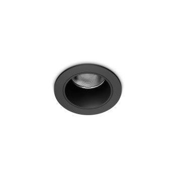 Spot incastrat LED QUARK negru Ideal Lux 322889, D4.9 cm, 9W