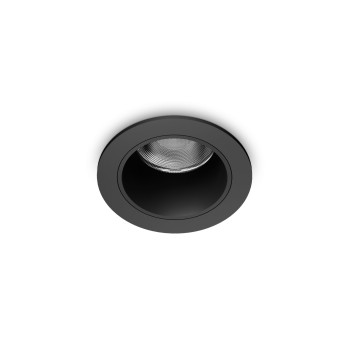 Spot incastrat LED QUARK negru Ideal Lux 322919, D4.9 cm, 12W