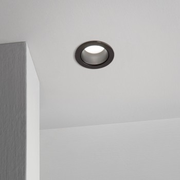 Spot incastrat LED QUARK negru Ideal Lux 322919, D4.9 cm, 12W