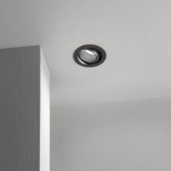 Spot incastrat LED QUARK negru Ideal Lux 322971, D5.8 cm, 9W