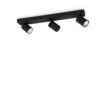Spot aplicat RUDY negru Ideal Lux 229058, 54x12.5 cm, 3xGU10