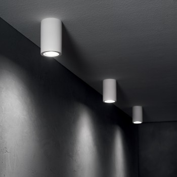 Spot aplicat LOOK alb gips Ideal Lux 355740, D7 cm, 1xGU10