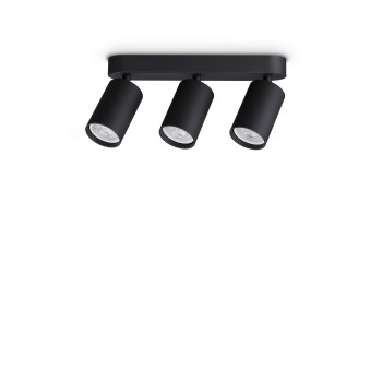Spot aplicat DYNAMITE negru Ideal Lux 371252, 27.5x5.7 cm, 3xGU10