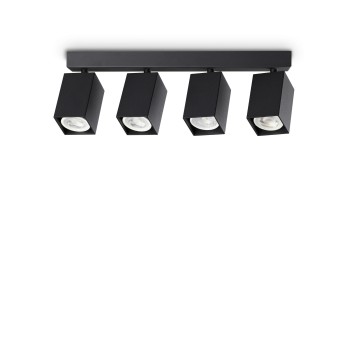 Spot aplicat DYNAMITE negru Ideal Lux 371368, 38.5x5.7 cm, 4xGU10
