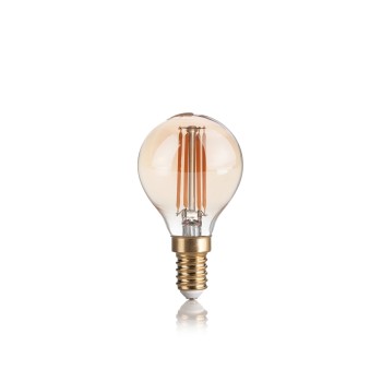 Bec LED decorativ E14 sferic chihlimbar Ideal Lux 151656, 4W, 2200K