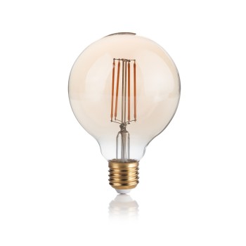 Bec LED decorativ E27 glob chihlimbar Ideal Lux 151717, 4W, 2200K