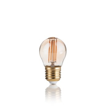 Bec LED decorativ E27 sferic chihlimbar Ideal Lux 151861, 4W, 2200K