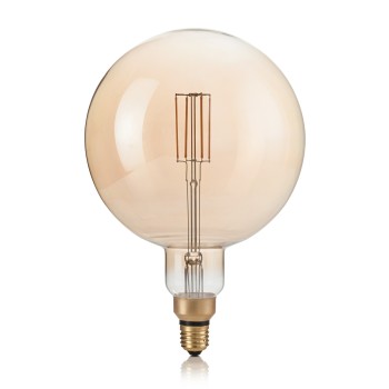 Bec LED decorativ E27 glob chihlimbar Ideal Lux 223834, 4W, 2200K, dimabil