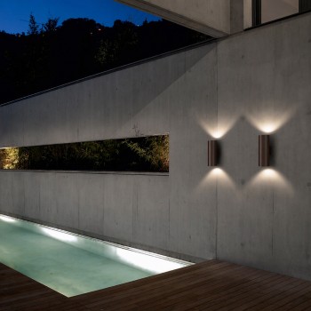 Aplica exterior IP54 GUN cafeniu Ideal Lux 163611, 2xE27