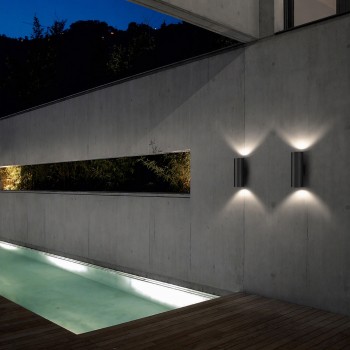 Aplica exterior IP54 GUN antracit Ideal Lux 236858, 2xE27
