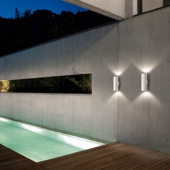Aplica exterior IP54 GUN alb Ideal Lux 092300, 2xE27
