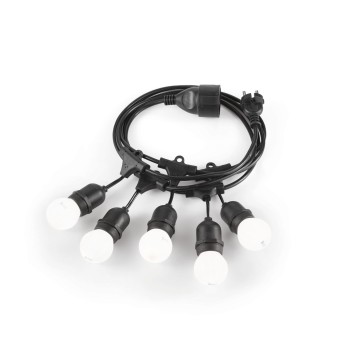 Ghirlanda luminoasa exterior IP44 FIESTA negru Ideal Lux 159836, 4 m, 5xE27