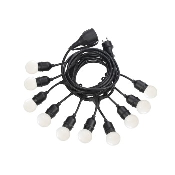 Ghirlanda luminoasa exterior IP44 FIESTA negru Ideal Lux 246796, 6 m, 10xE27