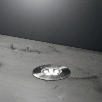 Spot exterior LED IP67 FLOOR otel Ideal Lux 255682, D14 cm, 12W