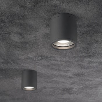 Plafoniera exterior IP55 GUN antracit Ideal Lux 236865, D11 cm, 1xGU10