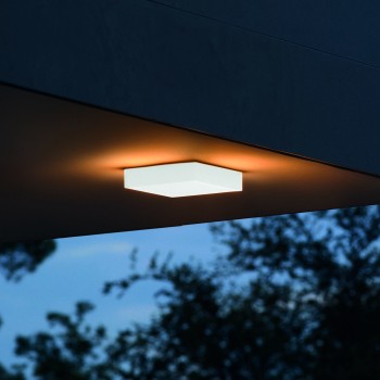 Plafoniera exterior LED IP65 SNOW alb Ideal Lux 326245, 25x25 cm, 18W