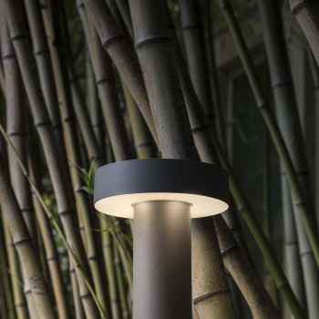 Stalp iluminat gradina IP44 TESLA antracit Ideal Lux 153193, H60 cm, 4xG9