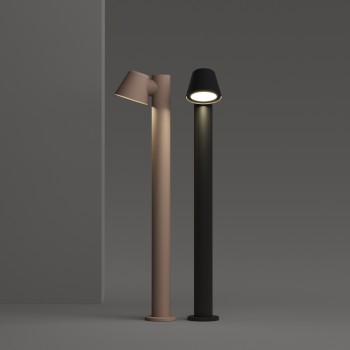 Stalp iluminat gradina IP43 GAS cafeniu Ideal Lux 213101, H80 cm, 1xGU10