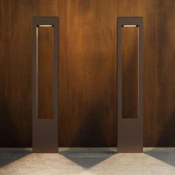 Stalp iluminat gradina IP44 VEGA cafeniu Ideal Lux 213361, H80 cm, 1xG9