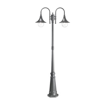 Stalp iluminat gradina IP43 CIMA antracit Ideal Lux 246833, H216 cm, 2xE27