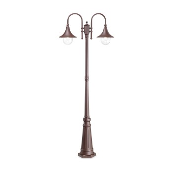 Stalp iluminat gradina IP43 CIMA cafeniu Ideal Lux 246840, H216 cm, 2xE27