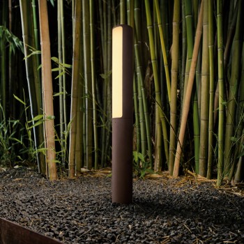 Stalp iluminat gradina LED IP44 ETERE cafeniu Ideal Lux 246956, H60.5 cm, 9.5W