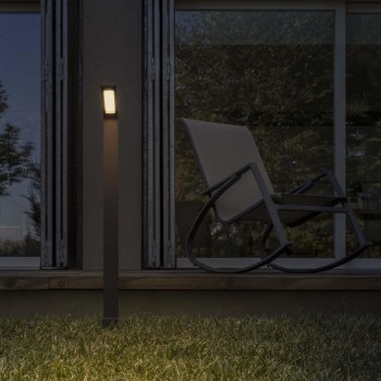 Stalp iluminat gradina LED IP54 AGOS antracit Ideal Lux 254319, H80 cm, 6.5W