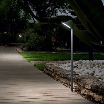 Stalp iluminat gradina LED IP54 AGOS negru Ideal Lux 326696, H60 cm, 6.5W
