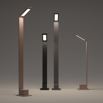 Stalp iluminat gradina LED IP54 AGOS cafeniu Ideal Lux 326726, H80 cm, 6.5W