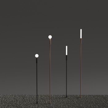Stalp iluminat gradina LED IP65 TWIGGY cafeniu Ideal Lux 347875, H74 cm, 1.5W