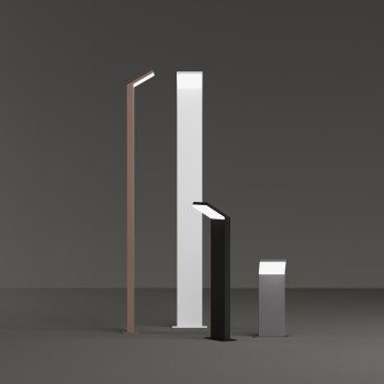 Stalp iluminat gradina LED IP54 STYLE gri Ideal Lux 369648, H30 cm, 8.5W