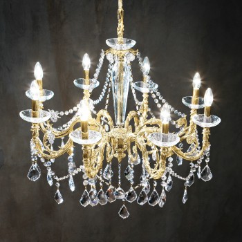 Candelabru CONTARINI CRYSTAL Kolarz 1299.88.3.SPT, D85 cm, 8xE14