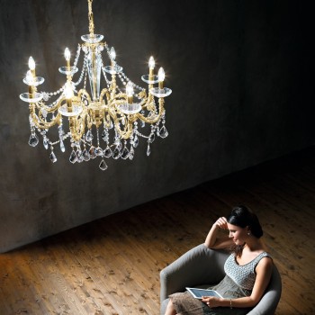 Candelabru CONTARINI CRYSTAL Kolarz 1299.88.3.SPT, D85 cm, 8xE14