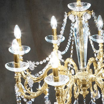 Candelabru CONTARINI CRYSTAL Kolarz 1299.88.3.SPT, D85 cm, 8xE14